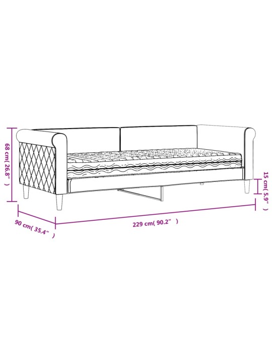 Válenda s matrací tmavě zelená 80 x 200 cm samet