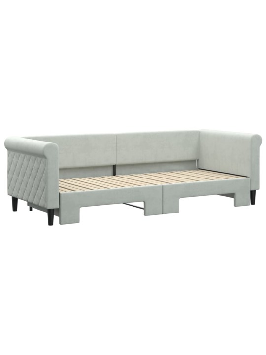 Válenda s přistýlkou světle šedá 80 x 200 cm samet