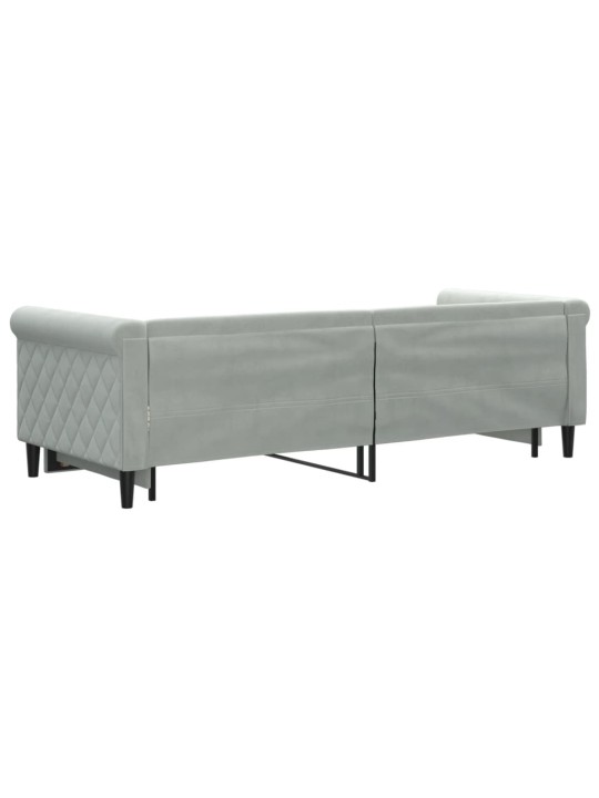 Válenda s přistýlkou světle šedá 80 x 200 cm samet