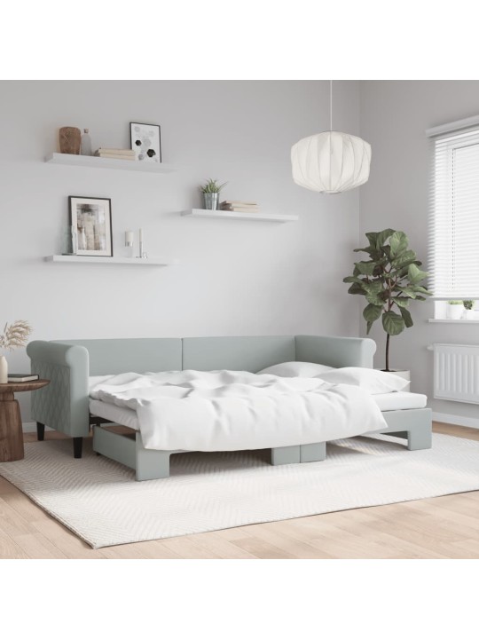 Válenda s přistýlkou světle šedá 80 x 200 cm samet