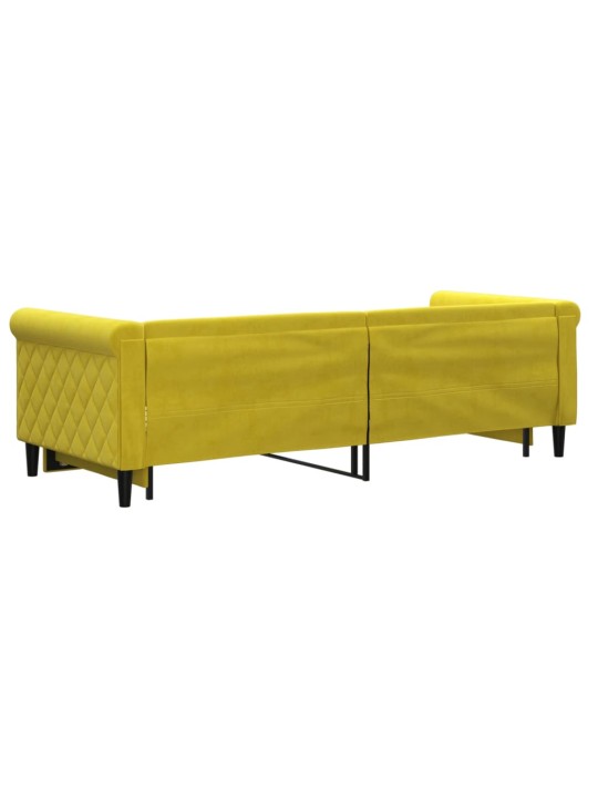 Válenda s přistýlkou žlutá 80 x 200 cm samet