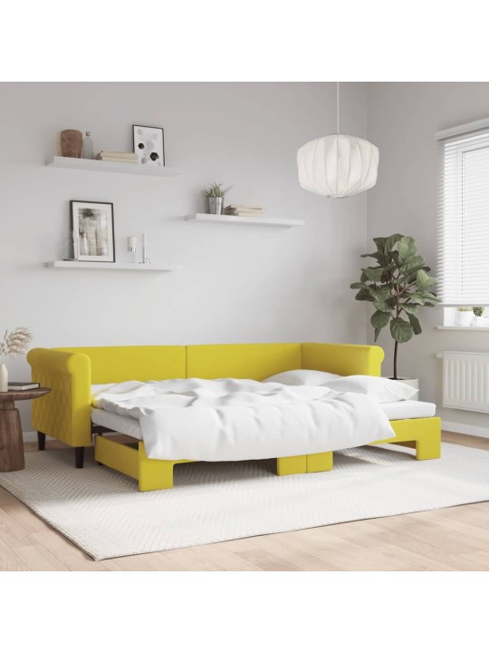 Válenda s přistýlkou žlutá 80 x 200 cm samet