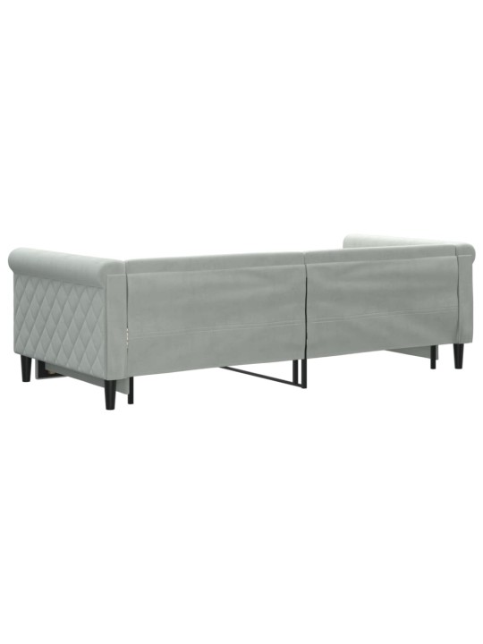 Válenda s přistýlkou světle šedá 90 x 200 cm samet