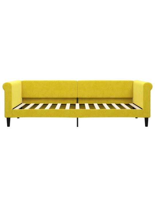 Válenda s přistýlkou žlutá 90 x 200 cm samet