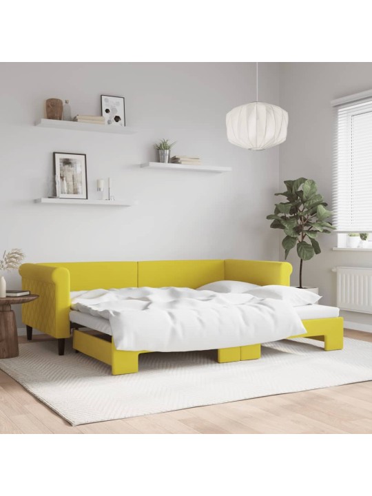 Válenda s přistýlkou žlutá 90 x 200 cm samet