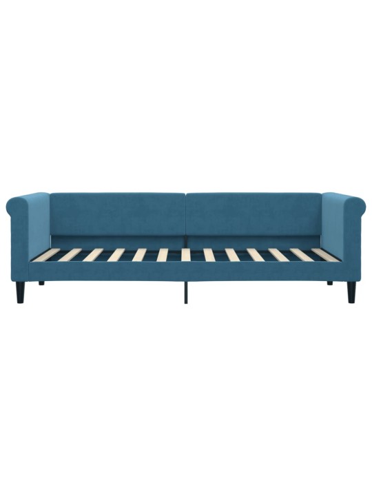 Válenda s přistýlkou a zásuvkami modrá 80 x 200 cm samet