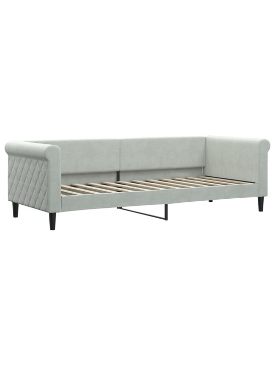 Válenda s přistýlkou a zásuvkami světle šedá 80 x 200 cm samet