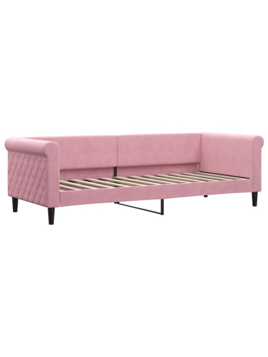 Válenda s přistýlkou a zásuvkami růžová 80 x 200 cm samet