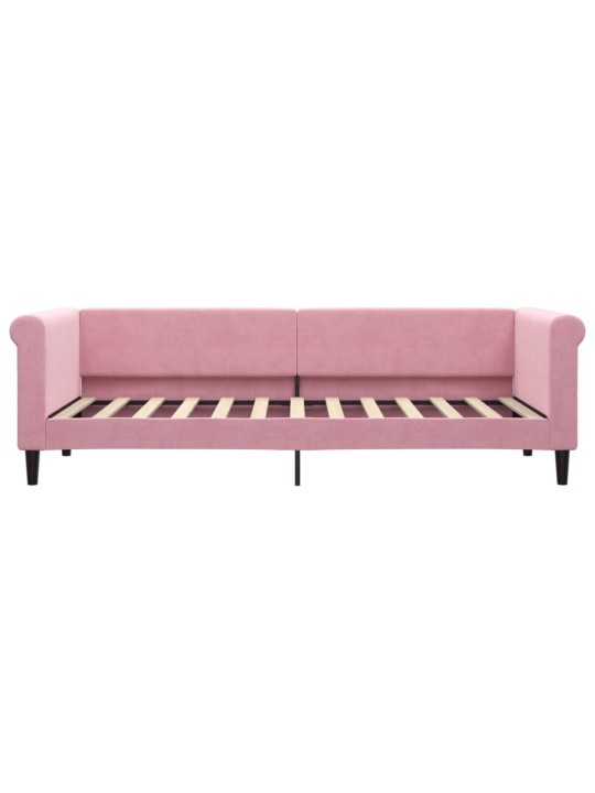 Válenda s přistýlkou a zásuvkami růžová 80 x 200 cm samet