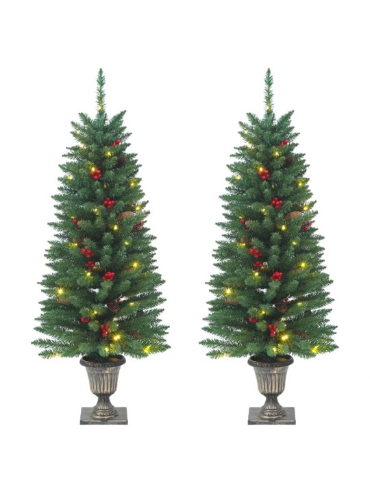 Umělé vánoční stromky 2 ks 100 led diod zelené 120 cm