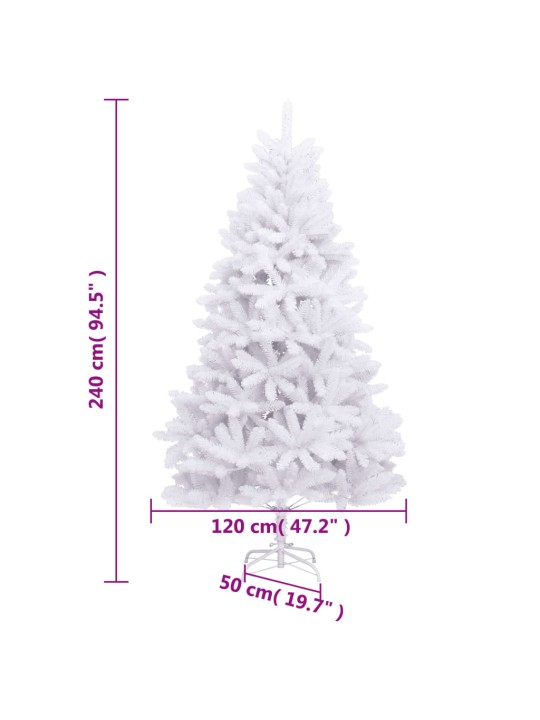 Umělý sklápěcí vánoční stromek se stojanem bílý 240 cm