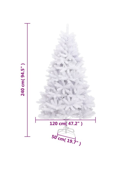 Umělý sklápěcí vánoční stromek se stojanem bílý 240 cm