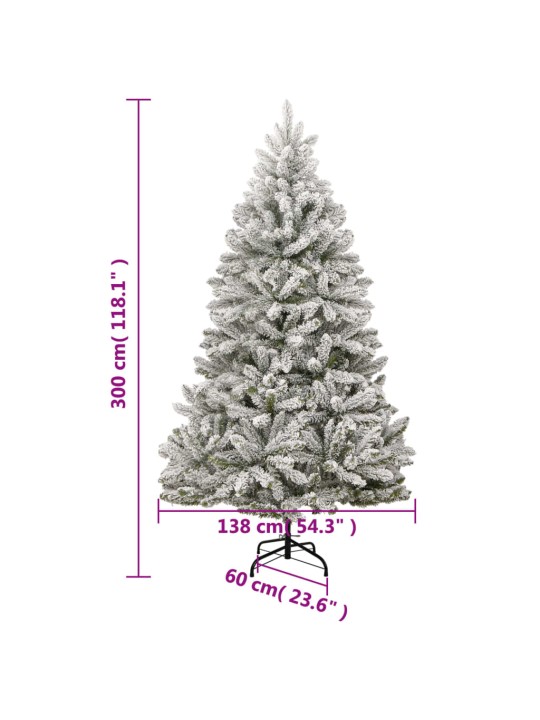 Umělý sklápěcí vánoční stromek se sněhem 300 cm