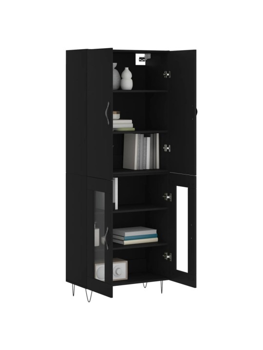 Skříň highboard černá 69,5 x 34 x 180 cm kompozitní dřevo