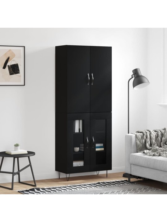 Skříň highboard černá 69,5 x 34 x 180 cm kompozitní dřevo