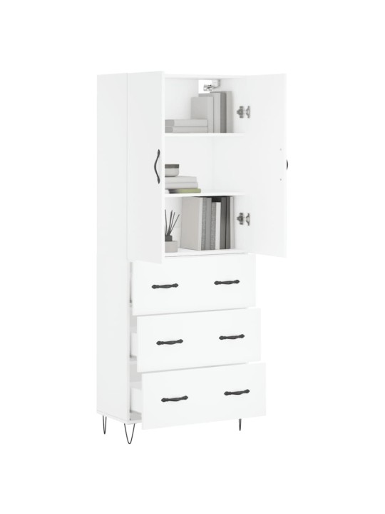 Skříň highboard bílá 69,5 x 34 x 180 cm kompozitní dřevo