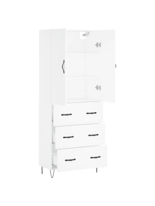 Skříň highboard bílá 69,5 x 34 x 180 cm kompozitní dřevo
