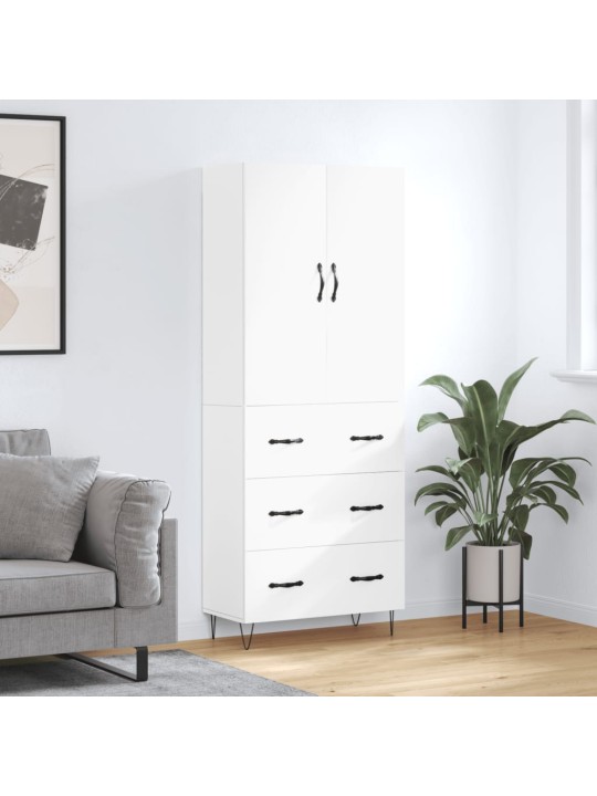 Skříň highboard bílá 69,5 x 34 x 180 cm kompozitní dřevo