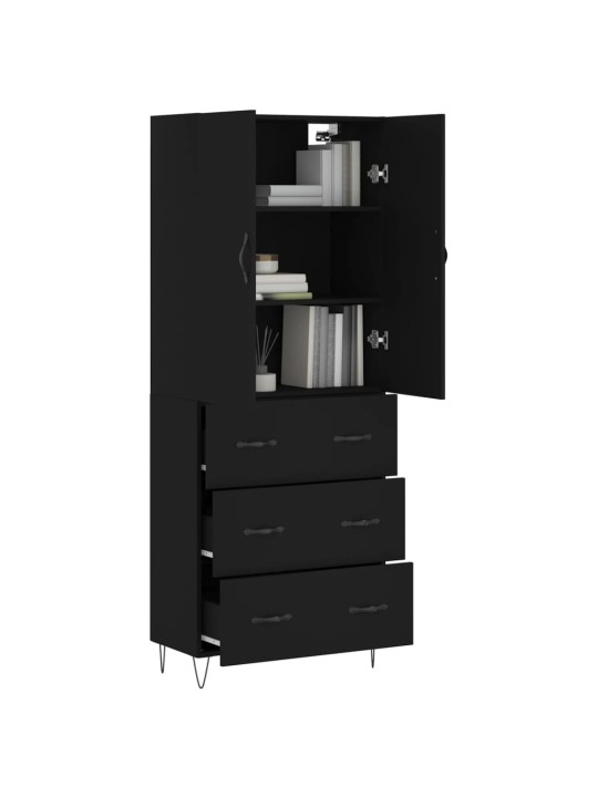 Skříň highboard černá 69,5 x 34 x 180 cm kompozitní dřevo