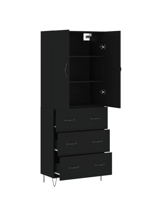 Skříň highboard černá 69,5 x 34 x 180 cm kompozitní dřevo