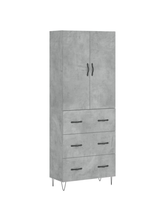 Skříň highboard betonově šedá 69,5x34x180 cm kompozitní dřevo
