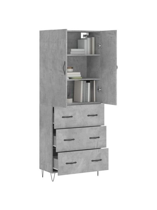 Skříň highboard betonově šedá 69,5x34x180 cm kompozitní dřevo