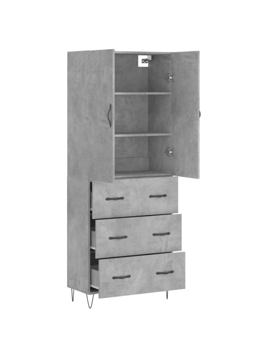 Skříň highboard betonově šedá 69,5x34x180 cm kompozitní dřevo