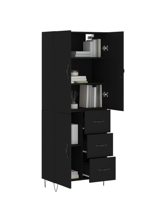 Skříň highboard černá 69,5 x 34 x 180 cm kompozitní dřevo
