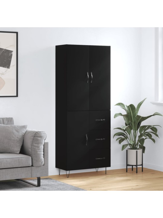 Skříň highboard černá 69,5 x 34 x 180 cm kompozitní dřevo