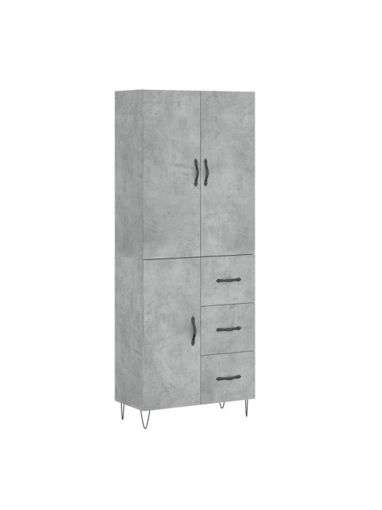 Skříň highboard betonově šedá 69,5x34x180 cm kompozitní dřevo