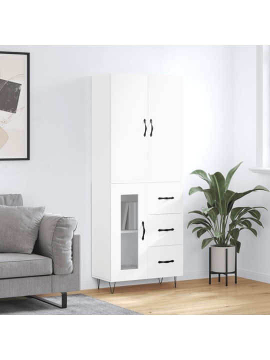 Skříň highboard bílá 69,5 x 34 x 180 cm kompozitní dřevo