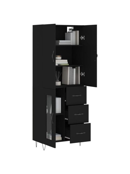 Skříň highboard černá 69,5 x 34 x 180 cm kompozitní dřevo