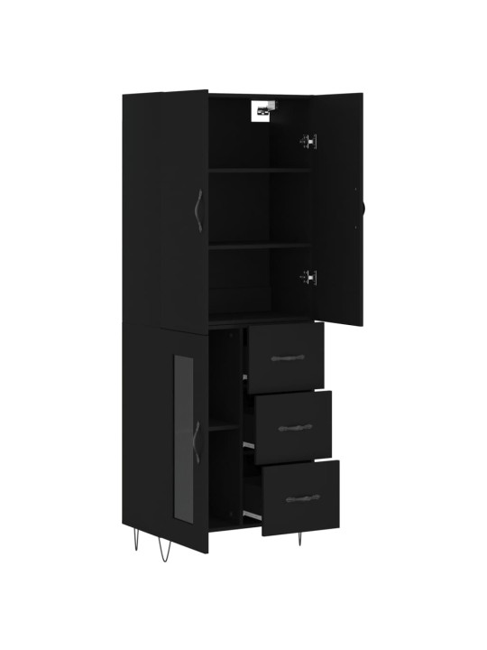 Skříň highboard černá 69,5 x 34 x 180 cm kompozitní dřevo