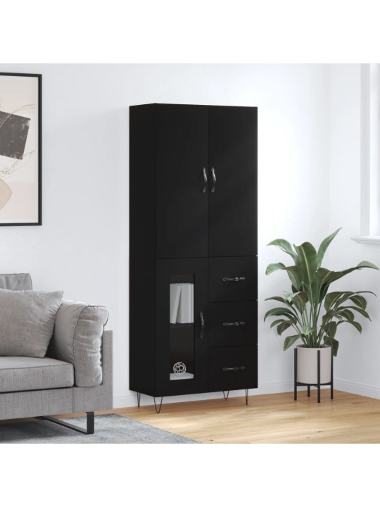 Skříň highboard černá 69,5 x 34 x 180 cm kompozitní dřevo