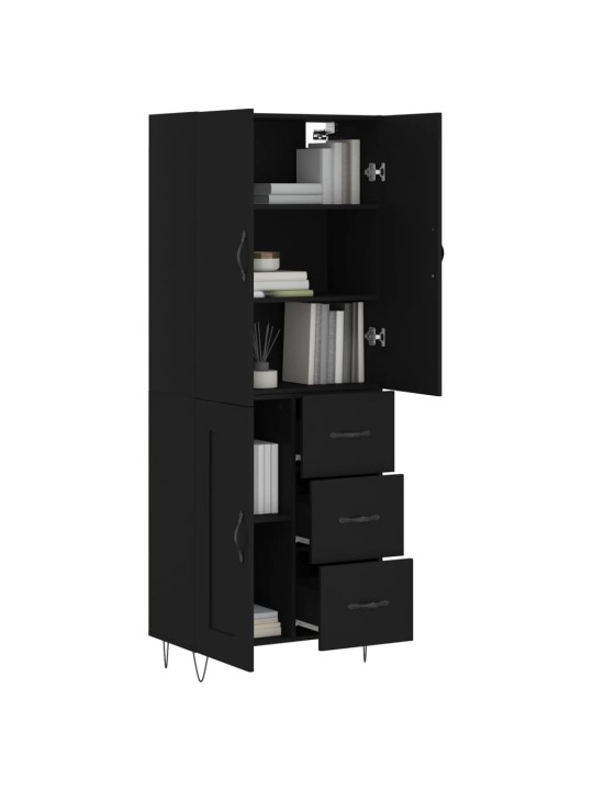 Skříň highboard černá 69,5 x 34 x 180 cm kompozitní dřevo