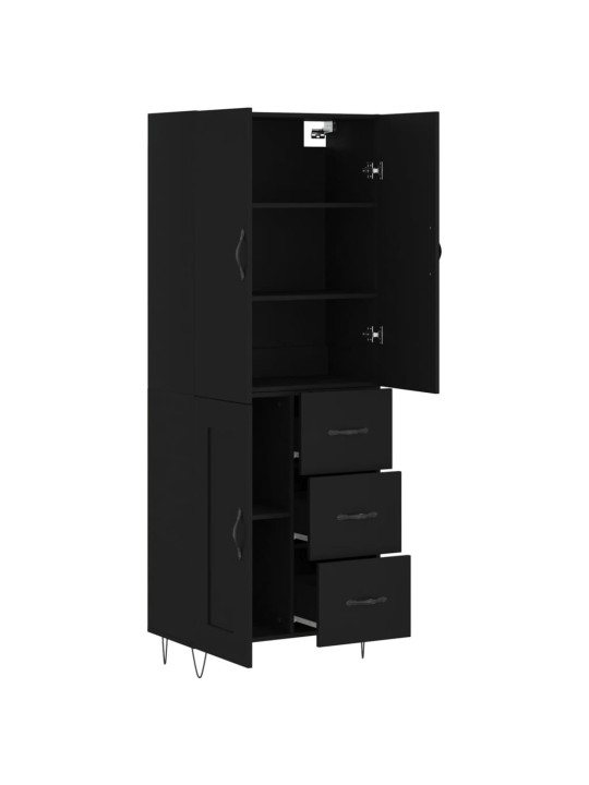 Skříň highboard černá 69,5 x 34 x 180 cm kompozitní dřevo
