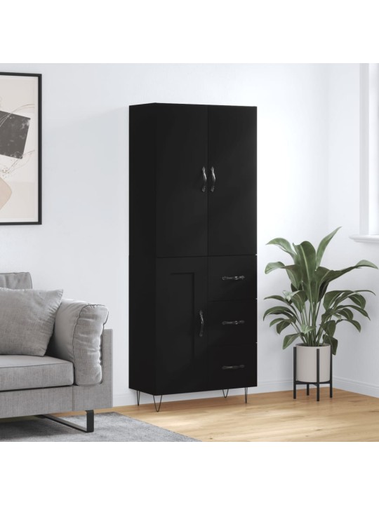 Skříň highboard černá 69,5 x 34 x 180 cm kompozitní dřevo