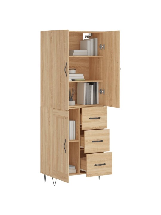 Skříň highboard dub sonoma 69,5 x 34 x 180 cm kompozitní dřevo