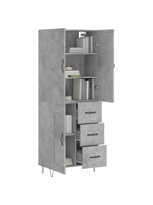 Skříň highboard betonově šedá 69,5x34x180 cm kompozitní dřevo