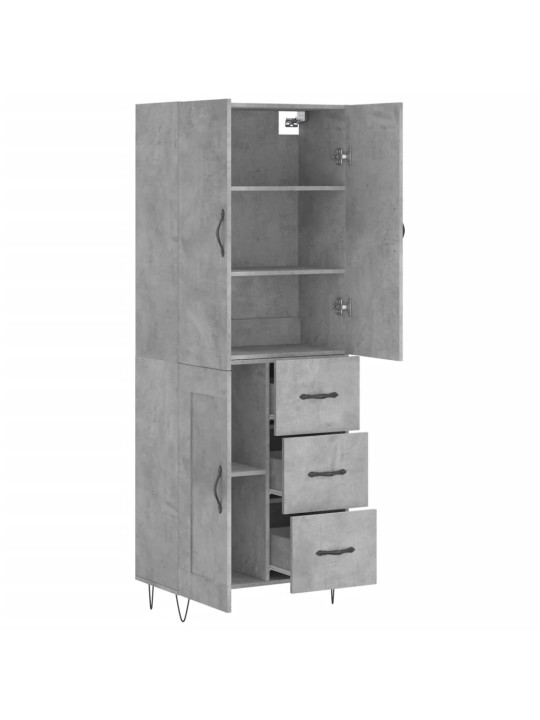 Skříň highboard betonově šedá 69,5x34x180 cm kompozitní dřevo