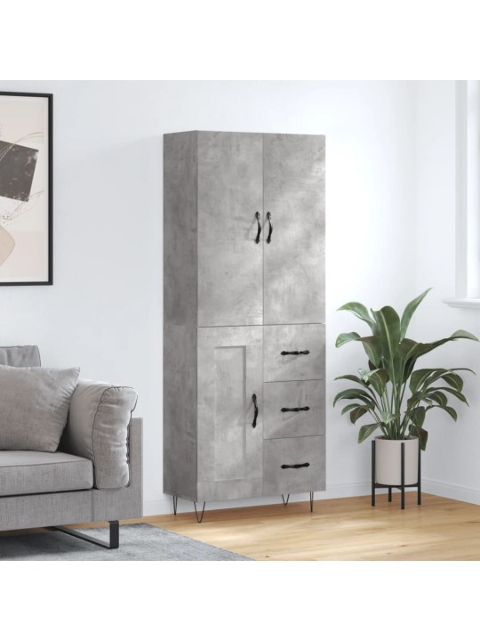 Skříň highboard betonově šedá 69,5x34x180 cm kompozitní dřevo