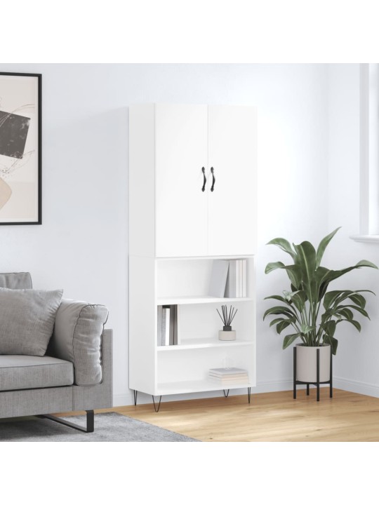 Skříň highboard bílá 69,5 x 34 x 180 cm kompozitní dřevo