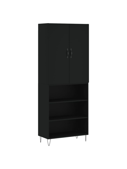 Skříň highboard černá 69,5 x 34 x 180 cm kompozitní dřevo