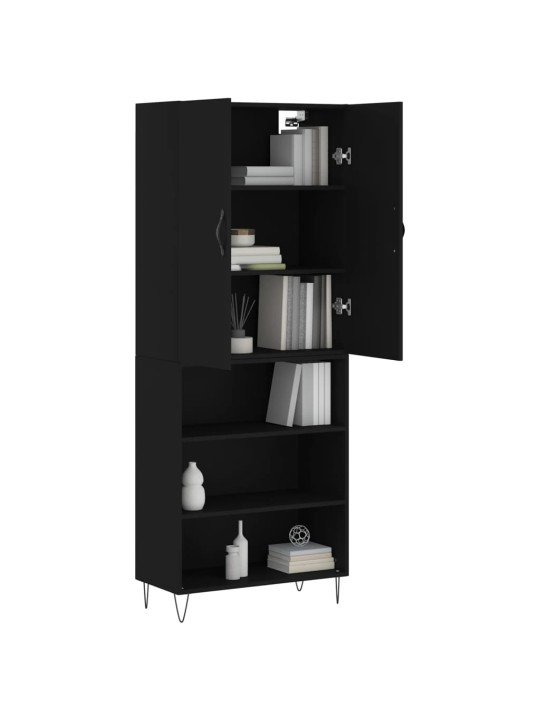 Skříň highboard černá 69,5 x 34 x 180 cm kompozitní dřevo