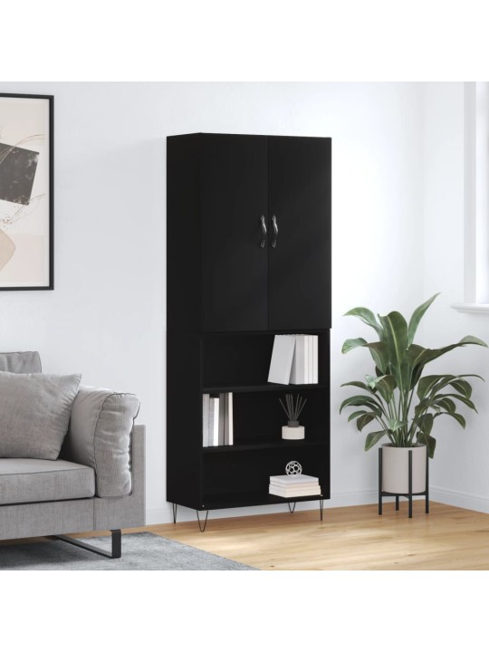 Skříň highboard černá 69,5 x 34 x 180 cm kompozitní dřevo