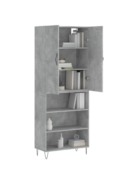 Skříň highboard betonově šedá 69,5x34x180 cm kompozitní dřevo