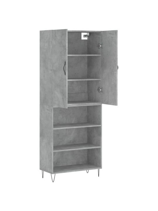 Skříň highboard betonově šedá 69,5x34x180 cm kompozitní dřevo
