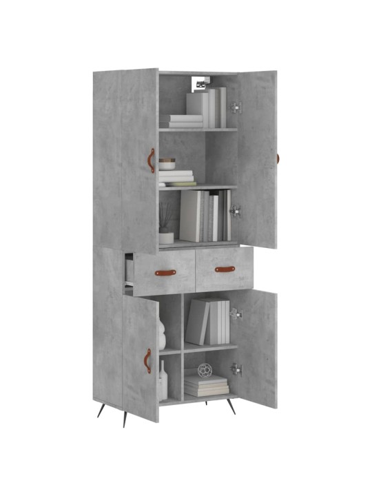 Skříň highboard betonově šedá 69,5x34x180 cm kompozitní dřevo