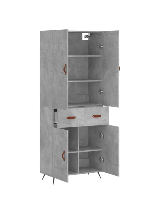 Skříň highboard betonově šedá 69,5x34x180 cm kompozitní dřevo