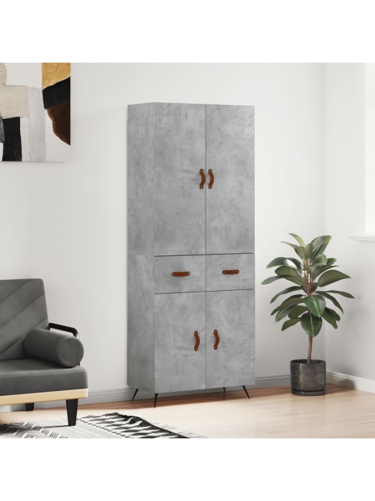 Skříň highboard betonově šedá 69,5x34x180 cm kompozitní dřevo